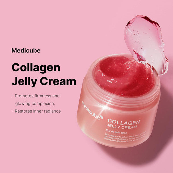 Medicube Collagen Jelly Cream- Niacinamide & Freeze-Dried Hydrolyzed Collagen - Boosts skins barrier hydration and gives 24h Glow & Lifted Look - No artificial color Korean skincare (3.71 fl.oz.)